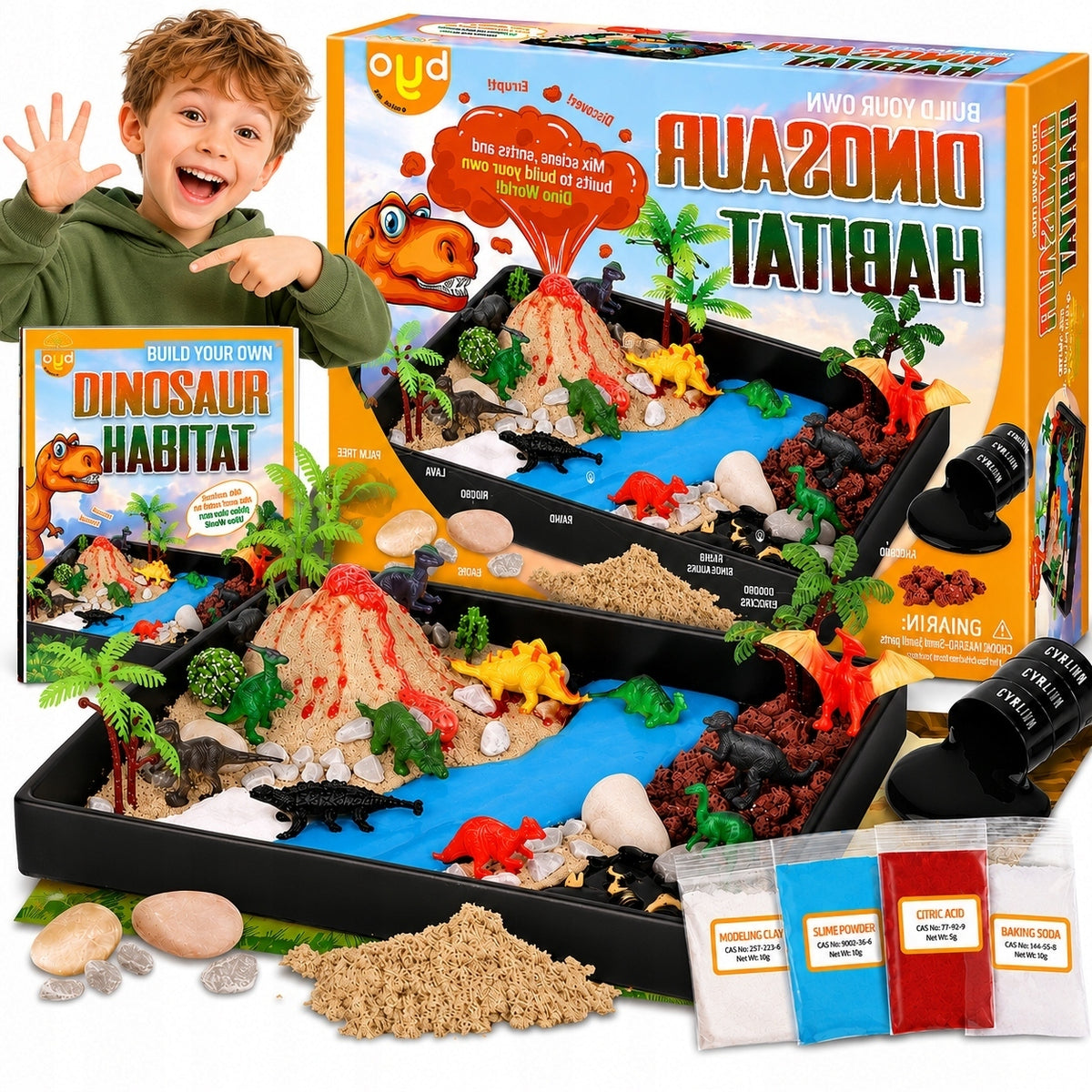 Dinosaur Breeding Set Volcano Figurines Educational Toy Creative World