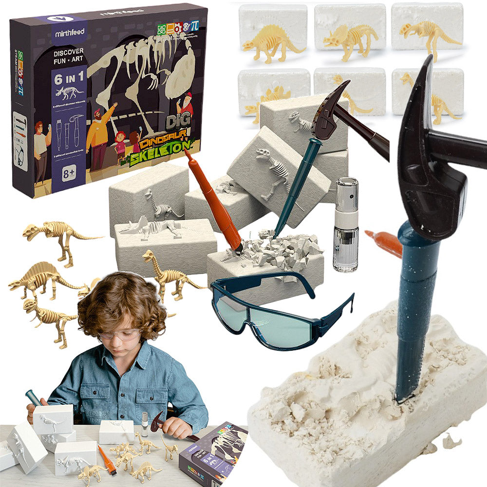 Dinosaur Excavations 6in1 Excavation Kit for Kids Toy EDU T-Rex