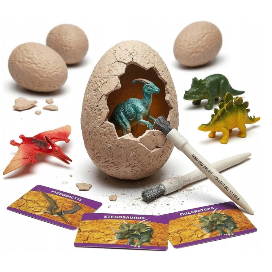 Dinosaur Mine Archaeological Excavation Set with 12 Large Eggs Brand Pakko