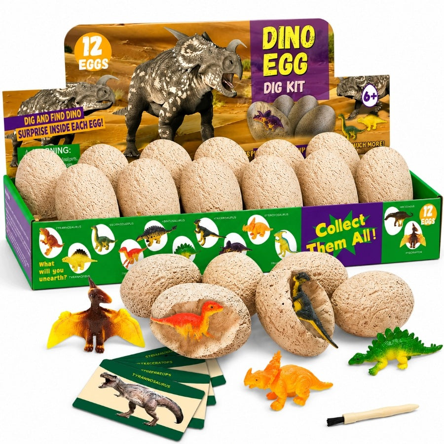 Dinosaur Mine Archaeological Excavation Set with 12 Large Eggs Manufacturer code Kopanie dinozaurów Zestaw Archeologiczny
