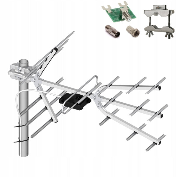 Directional TV antenna Tri Digit Mini DVB-T2 UHF symmetrizer 14dBi Dipol