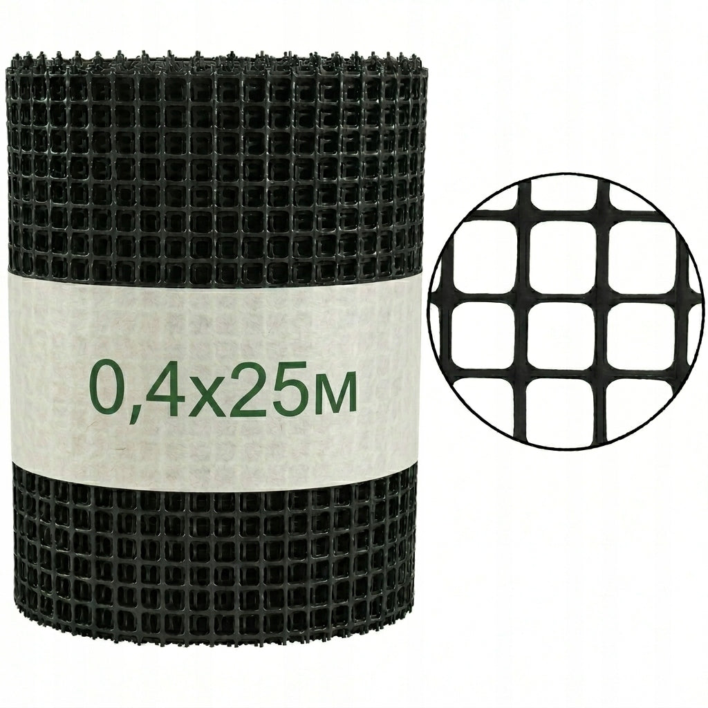 Discount mesh plastic BLACK 40cmx25m strong garden net 0,4x25m