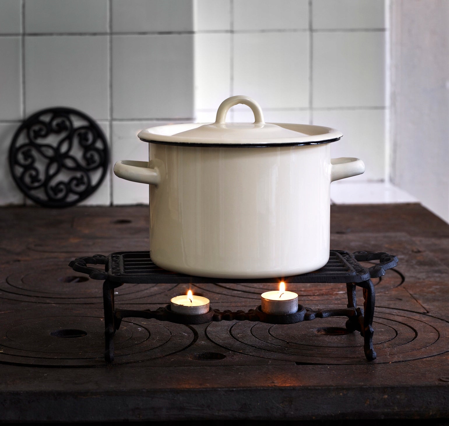 Dishwasher HEATER CAST IRON black for heat-resistant candles 32x14cm Brand no brand