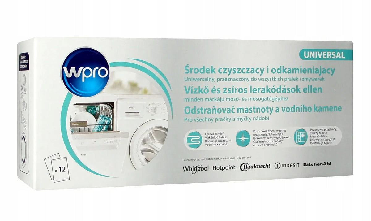 Dishwasher Washing Machine Descaler 3in1 Pack of 12 Sachets of 50g Quality