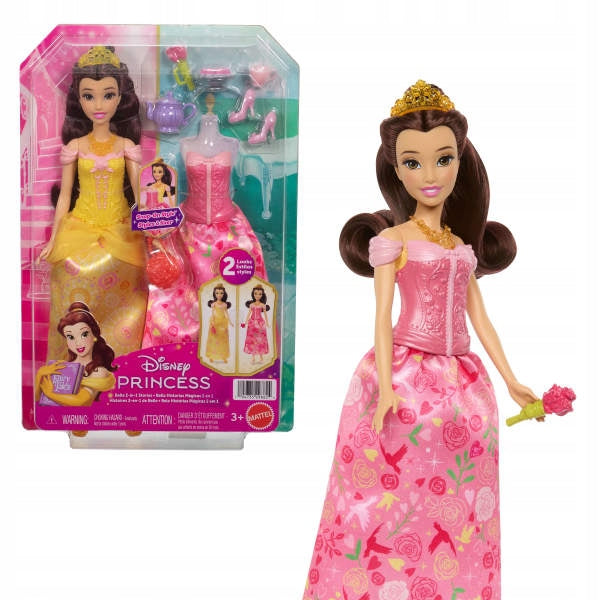 Disney Bella Princess Doll Set of 2 in 1 with Accessories 2 Outfits Styling