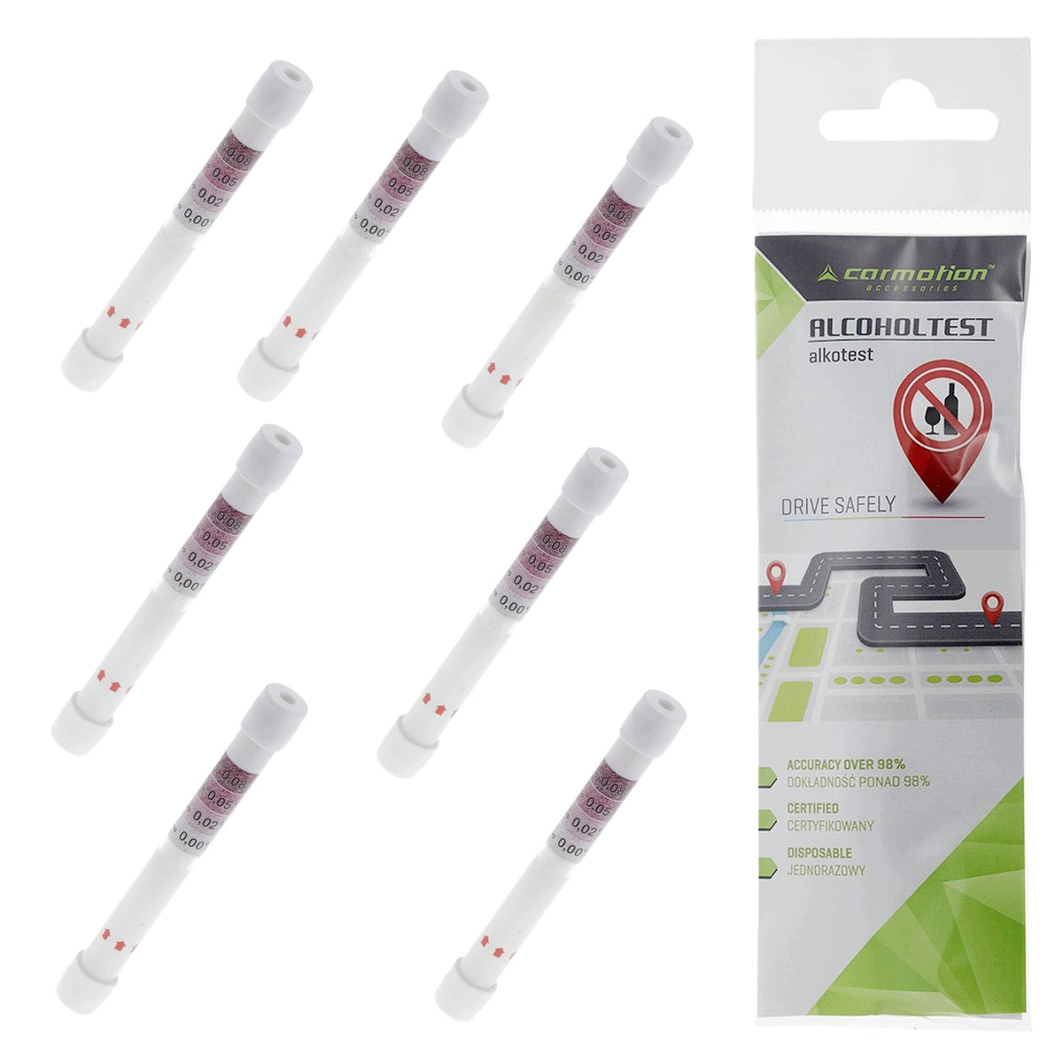 Disposable alcohol test certified 7pcs alcohol test for car