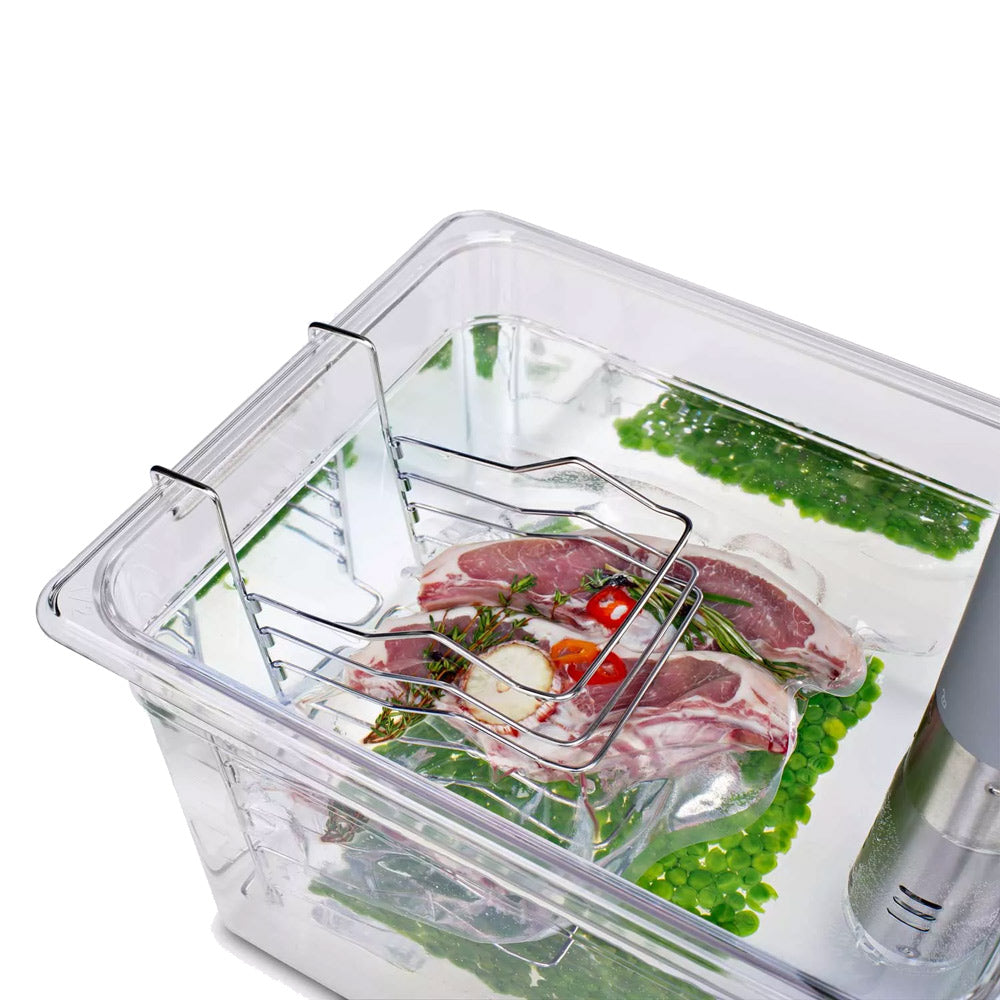 Distributor for sous vide bathtub bags, compartments for sous vide LAVA