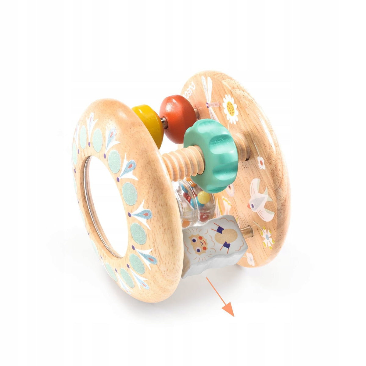 Djeco Rattle Tutti Wooden Educational Toy for Babies 10m+ Packaging status original