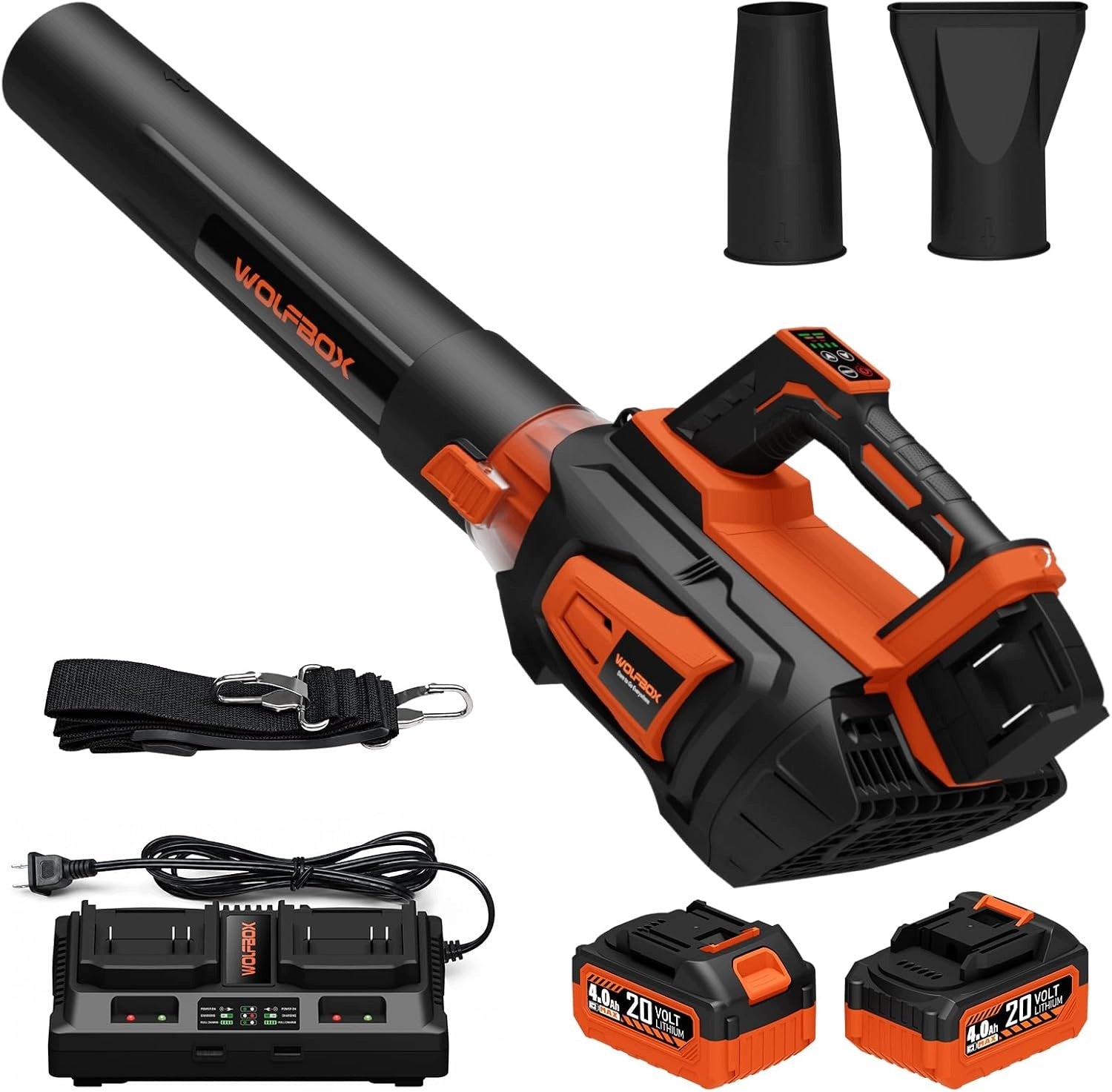 Dmuchawa do Liści WOLFBOX MT600 Akumulatorowa 620 CFM 150 MPH 40V 2xBateria