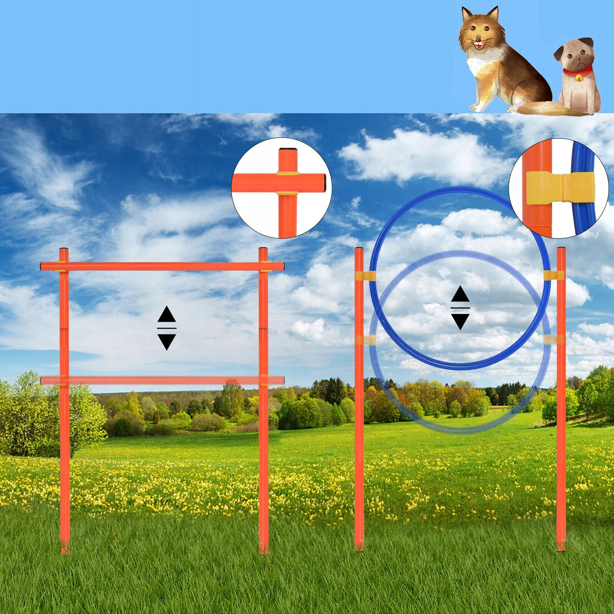 Dog Agility Set Dog Training Fence Set Dog Training Course Obstacle Tun EAN (GTIN) 6902531656241