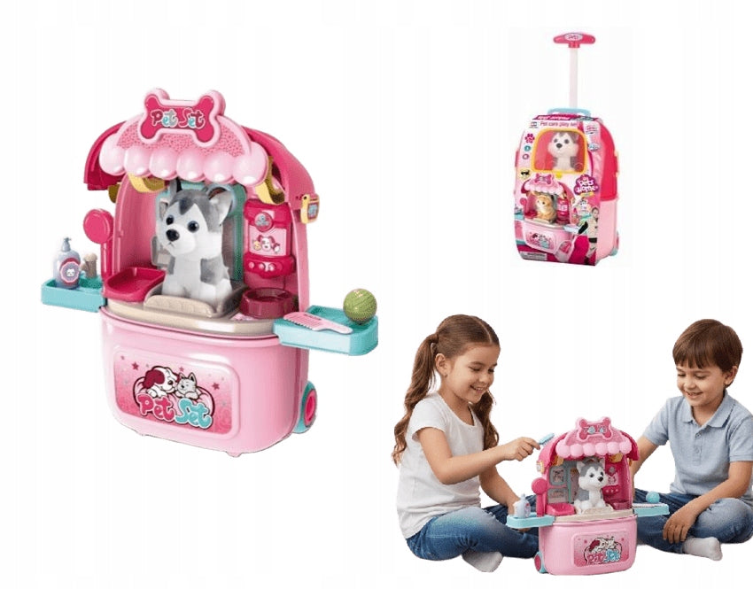 Dog Beauty Salon Animal Clinic Suitcase 3 In 1 Toy For Kids Packaging status original