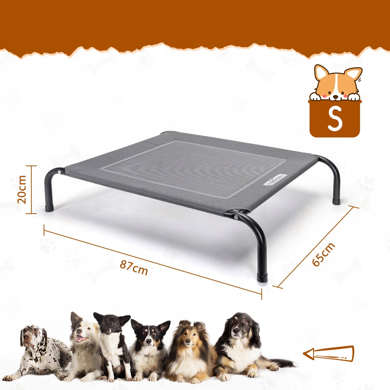 Dog Bed Breathable Bed 87x65cm for Small Dogs Brand Nobleza