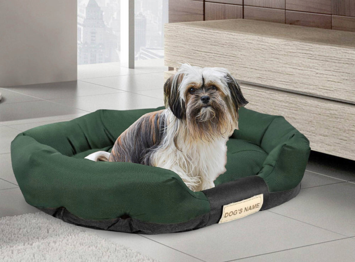 Dog Bed Cat Bedding Basket Waterproof Green + Name 75x50 cm EAN (GTIN) 5906501516345