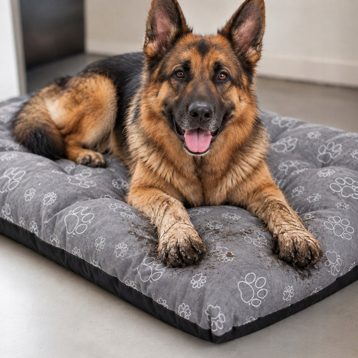 Dog Bed WATERPROOF Comfortable Cushion Mat 100x70 Imitation Linen CLAW Packaging status original
