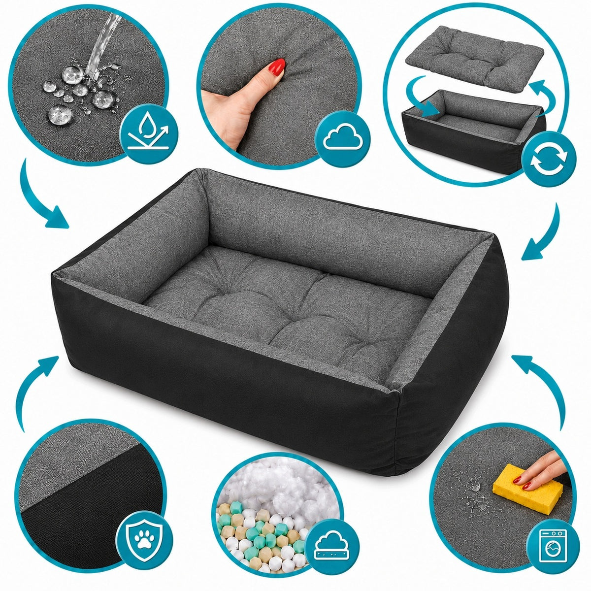Dog Bed WATERPROOF Couch Dog Sofa Soft Cushion 85x65 LEN Manufacturer code Legowisko dla psa wodoodporne posłanie kanapa