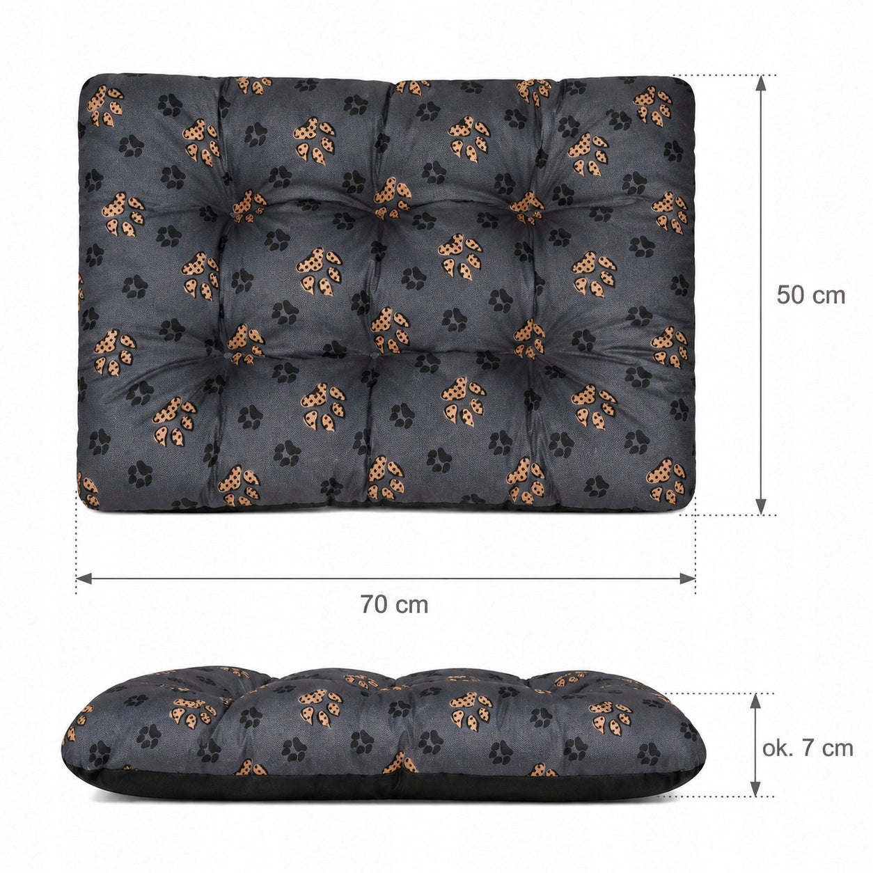 Dog Bed WATERPROOF Pillow Bedding Comfortable Mat 70x50 PAWS Packaging status original
