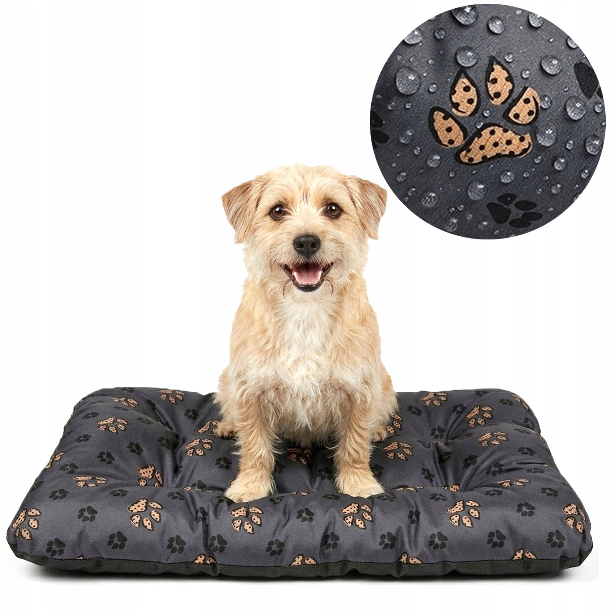 Dog Bed WATERPROOF Pillow Bedding Comfortable Mat 70x50 PAWS