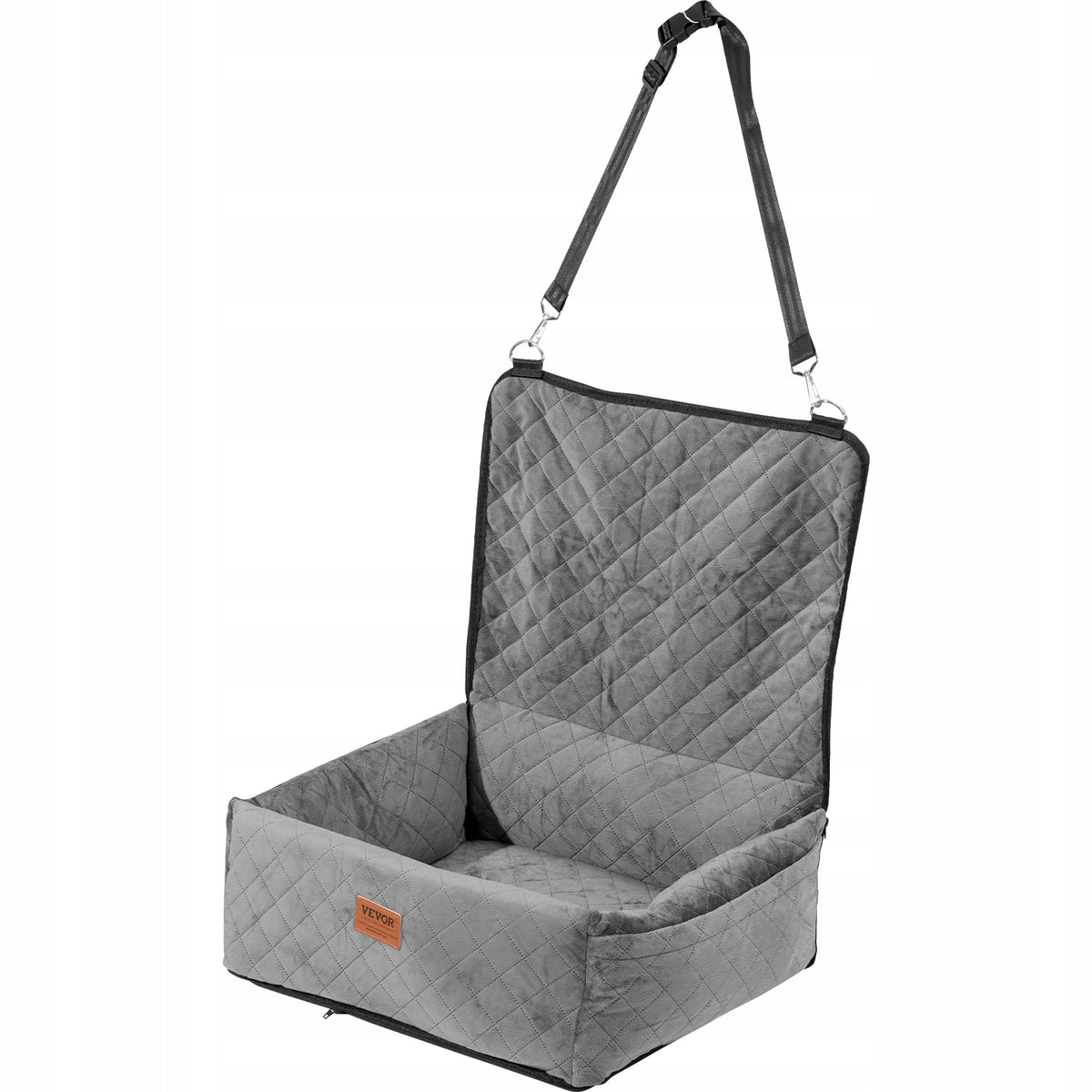 Dog Booster Car Seat Pet Car Seat for Small Medium Dog up to 40 lbs Gray Brand Vevor