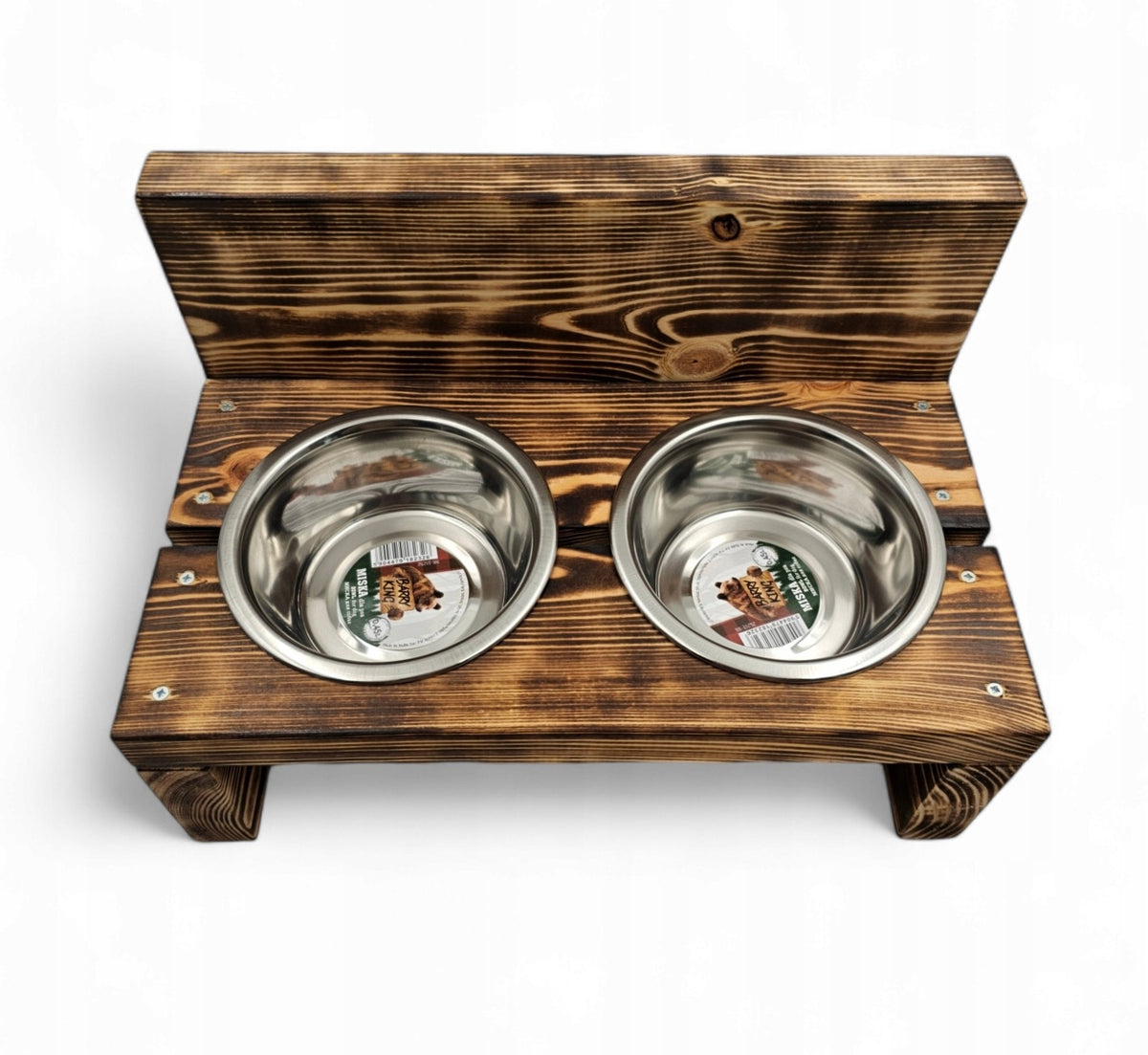 Dog Bowl Stand with Back Wall SOLID Wood 2800ml Dog Buffet Brand no brand