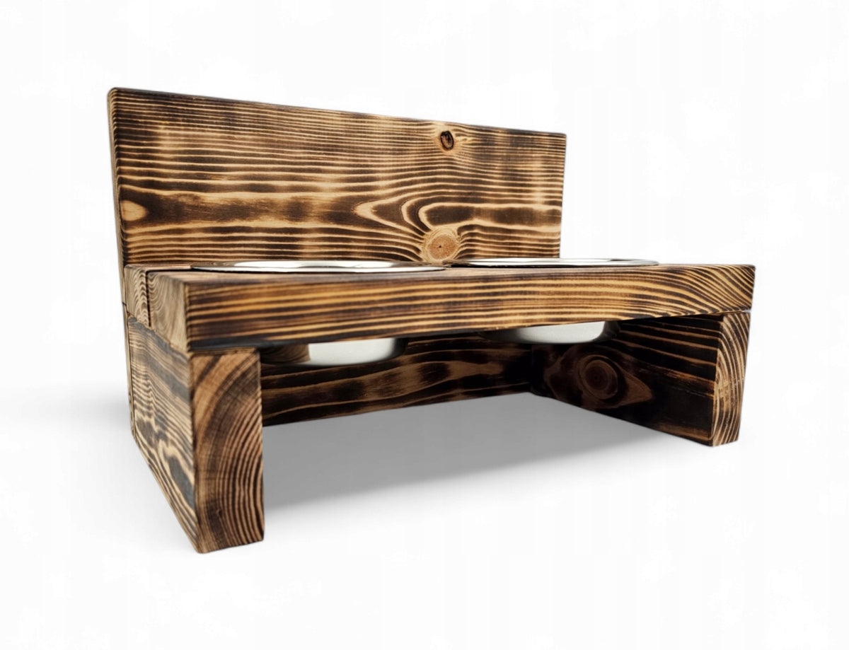 Dog Bowl Stand with Back Wall SOLID Wood 2800ml Dog Buffet Manufacturer code Stojak na miski
