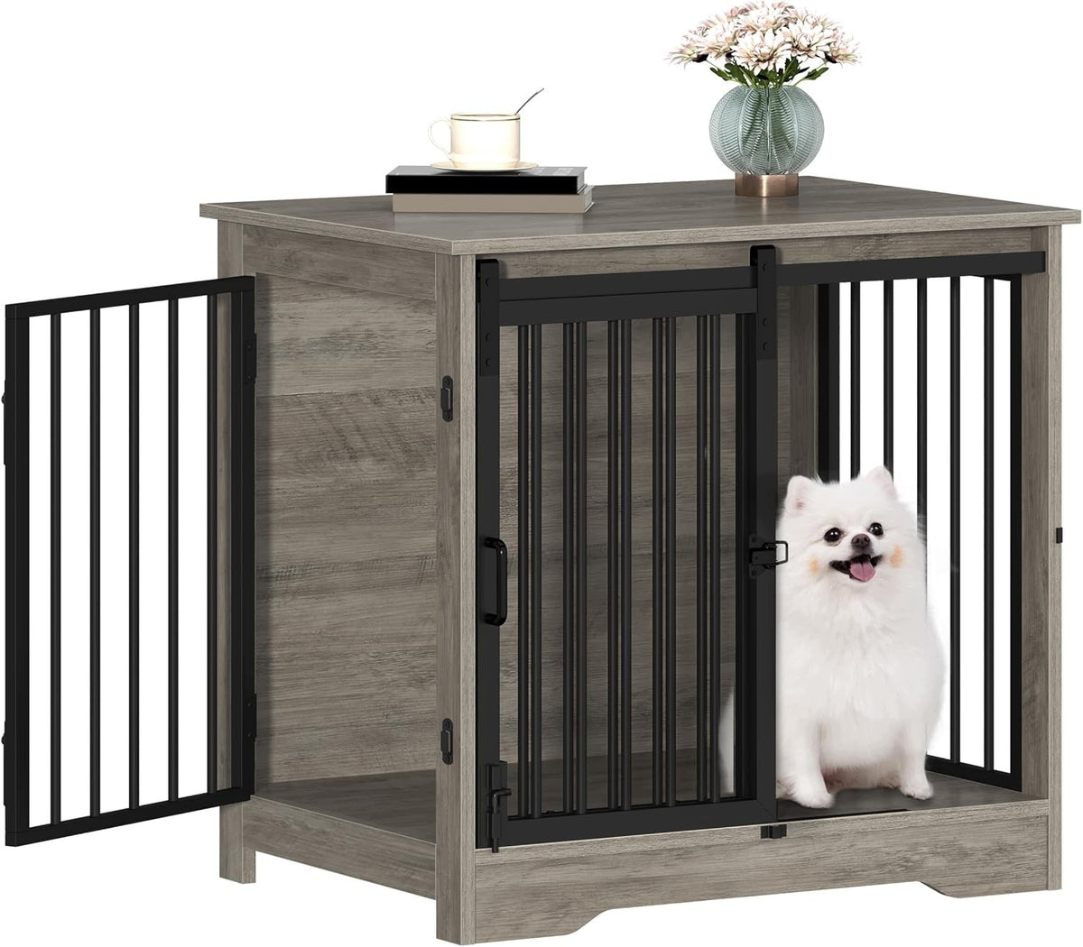 Dog Cage Furniture Playpen House Transporter Wooden With Doors