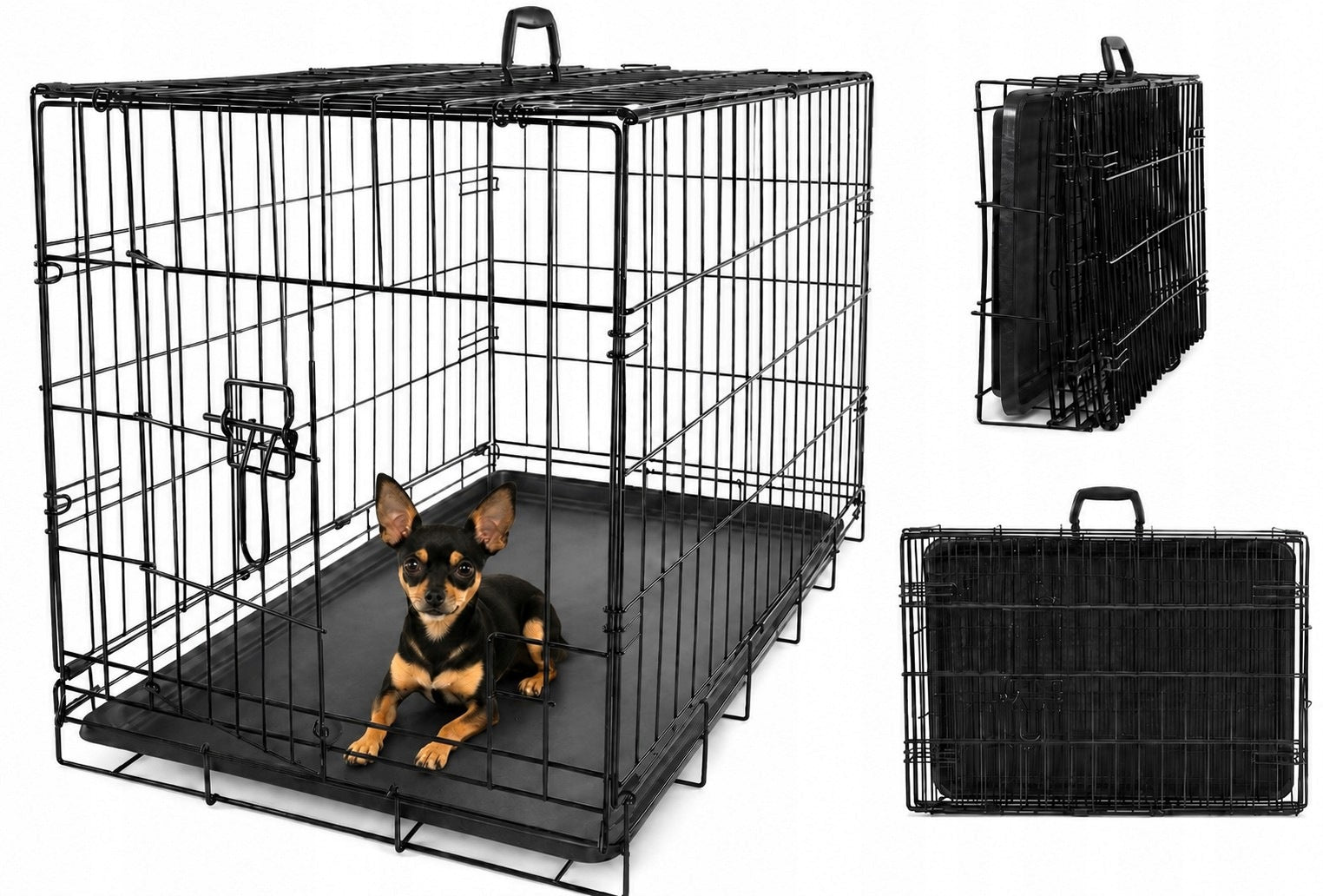 Dog Cage for Car Transport Kennel Metal 50x35x42 S 20"