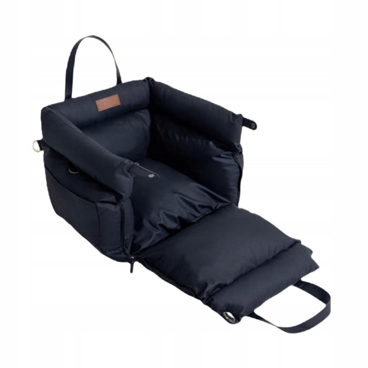 Dog Car Seat Removable Dog Kennel Non Slip Bottom Adjustable Strap Black Packaging status original