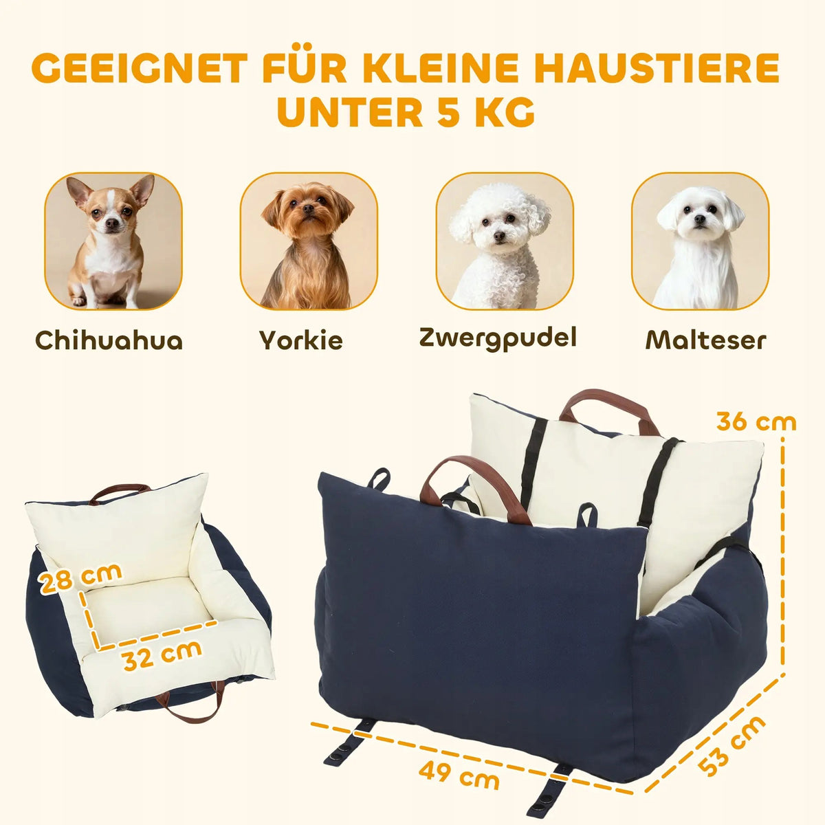 Dog Car Seat with Safety Belt, Removable Pawhut Manufacturer code D00-219V00NU