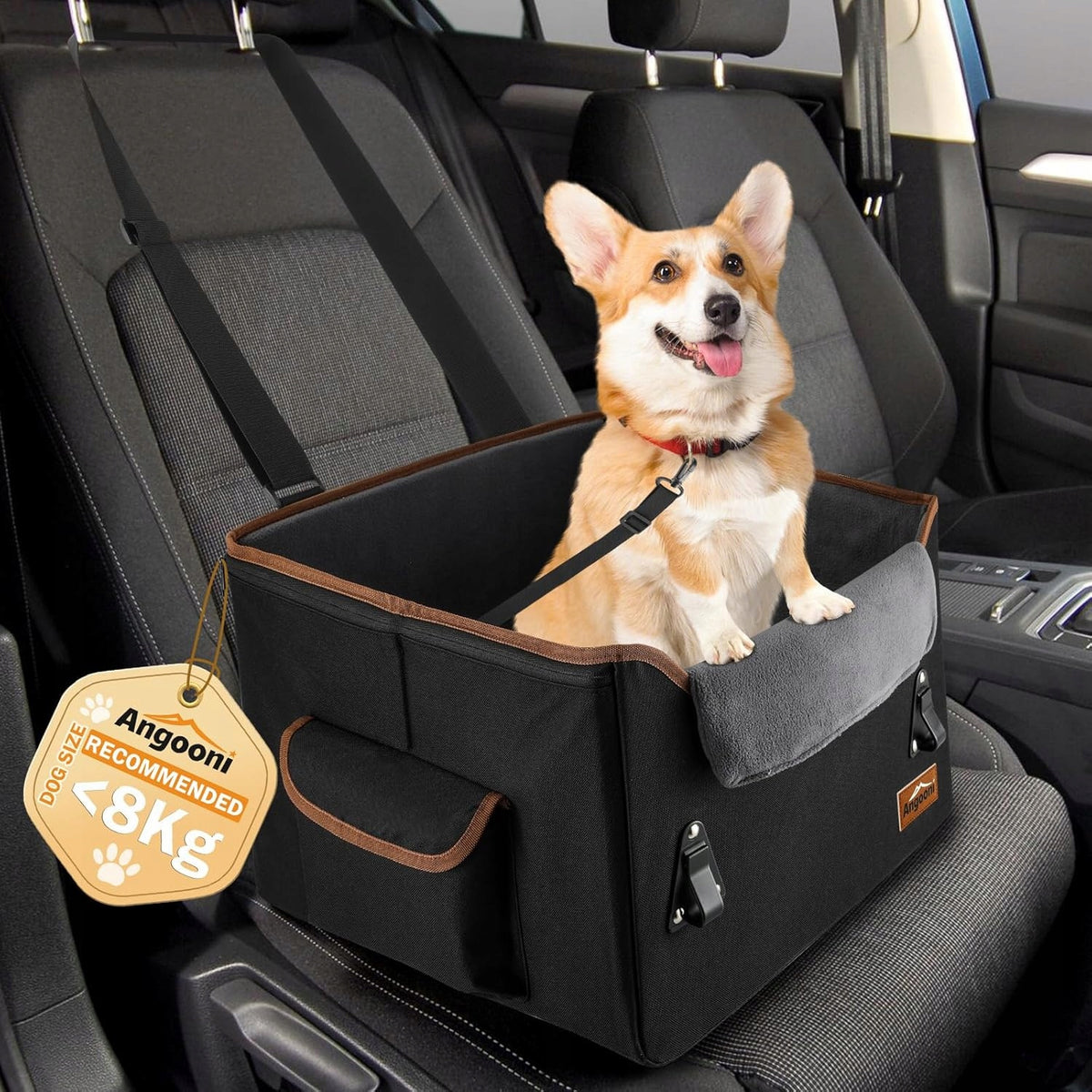 Dog Car Seat with Storage Pockets