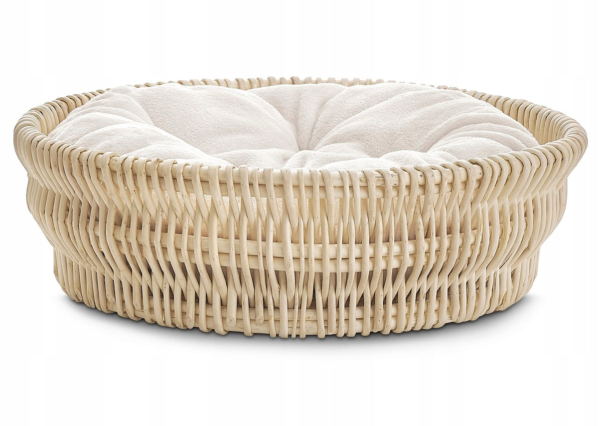 Dog/Cat Bed – Wicker with Soft Waterproof Pillow Packaging status original