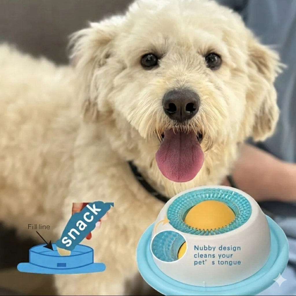 Dog Cat Licking Bowl Cleans Anti-Stress Tongue Slowing