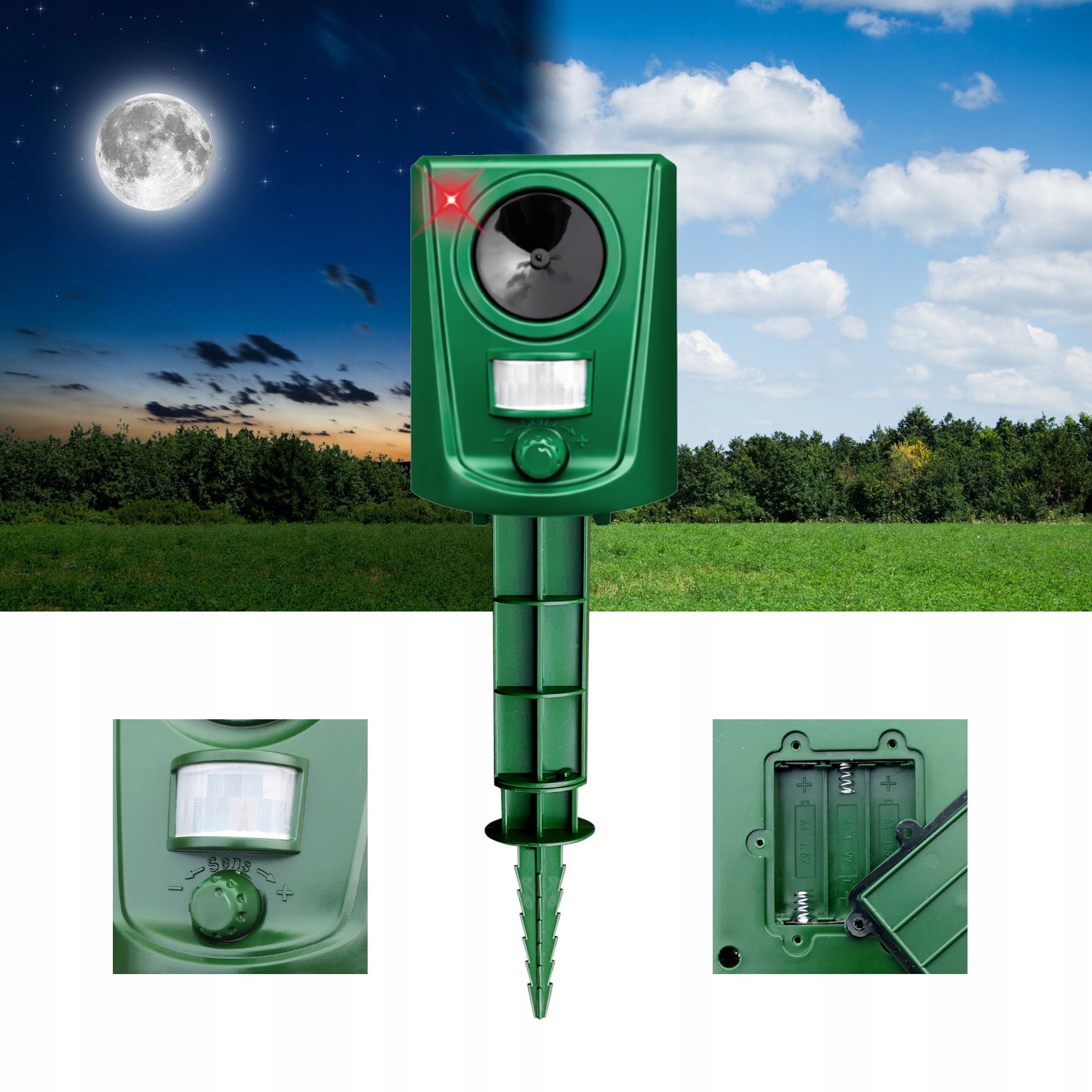 Dog Cat Repellent BIRDS WILD BIRD CAT DOGS Battery Operated POWERFUL 10in1 Product weight with unit packaging 0.9 kg