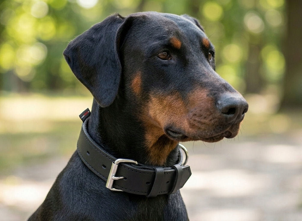 Dog Collar Leather Thick Strong Natural Leather 4cm/57cm DINO Manufacturer code 1121cz