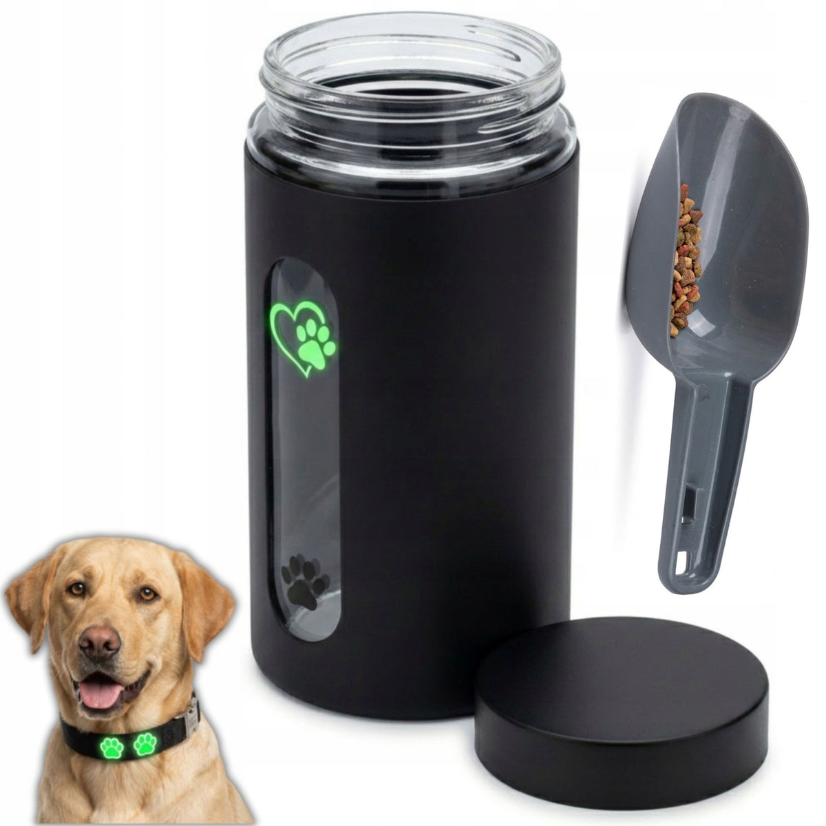 Dog Food Container for Dry Food Storage Glass + Spatula