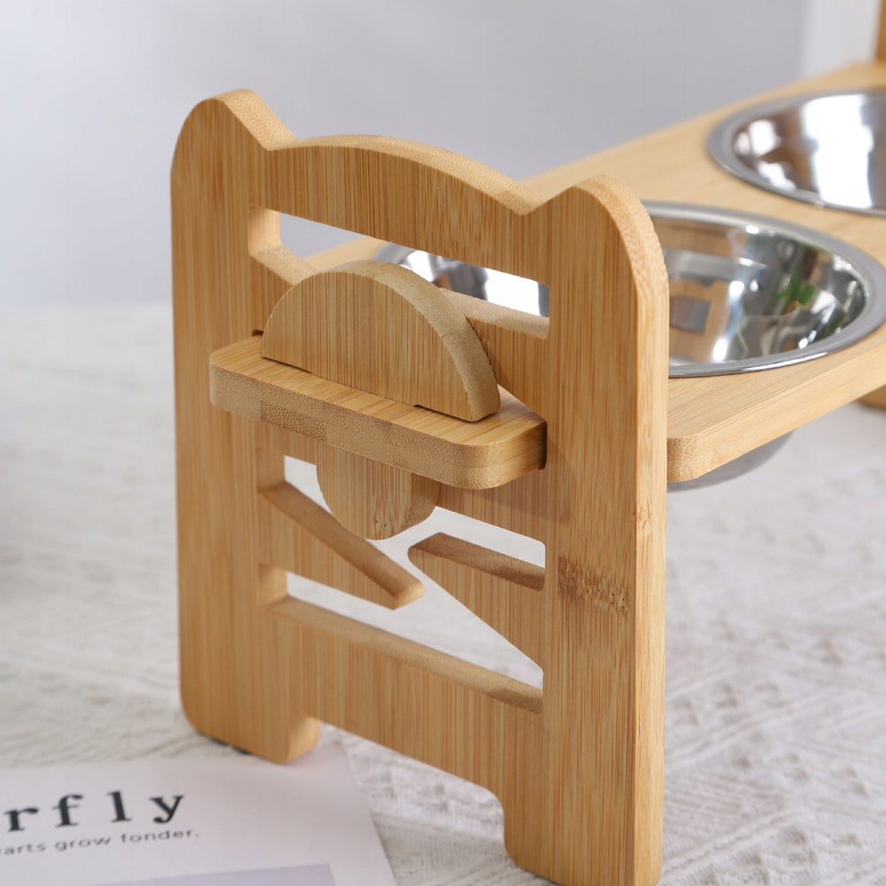 Dog Food Table Bowls Adjustable Pet Water Bowl Stand Packaging status original
