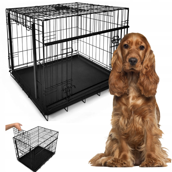 Dog Kennel Cage Strong SLIDE SLIDING DOOR Metal 91x 61x 69cm