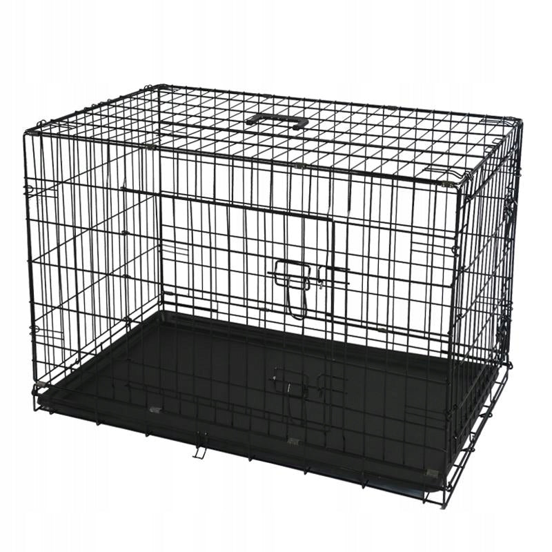 Dog Kennel Cage Two Door Metal Folding M Left 76×53×56
