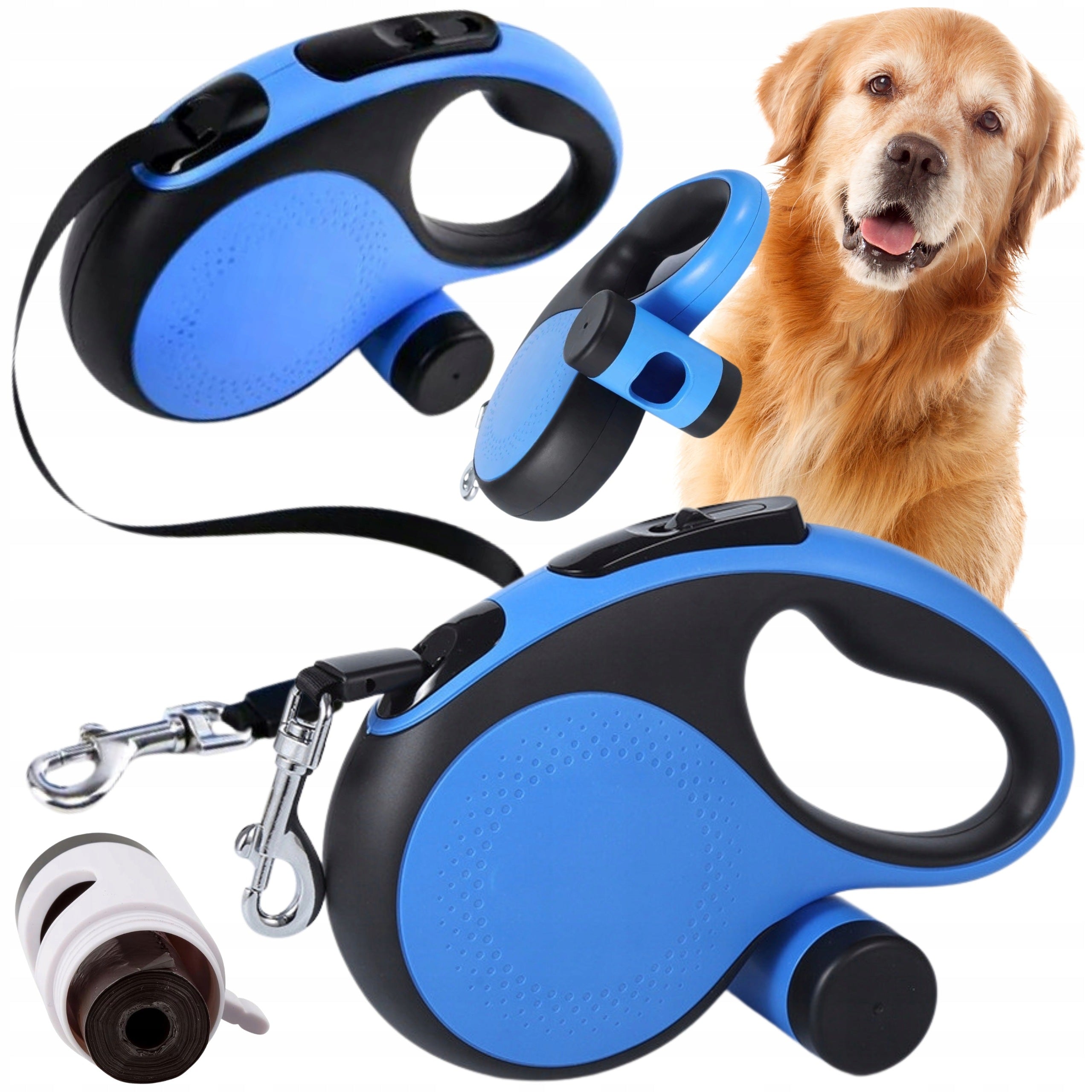 Dog Lanyard Auto Retractable 5m Tape Pouches LS-05 Blue Specdom