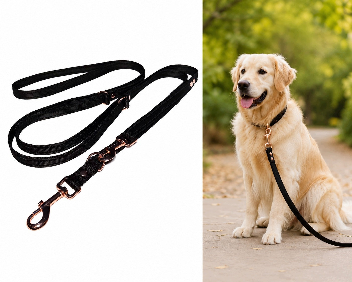Dog Leash Adjustable Retractable Pink Gold Pink Rose 3-2,4-2,2-1,6m Packaging status original