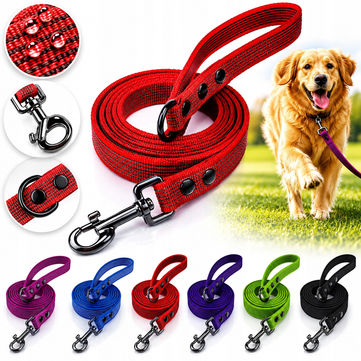 Dog Leash Rubberized with ABS Rubber. Training, 5m Width 20mm Non-Slip Packaging status original