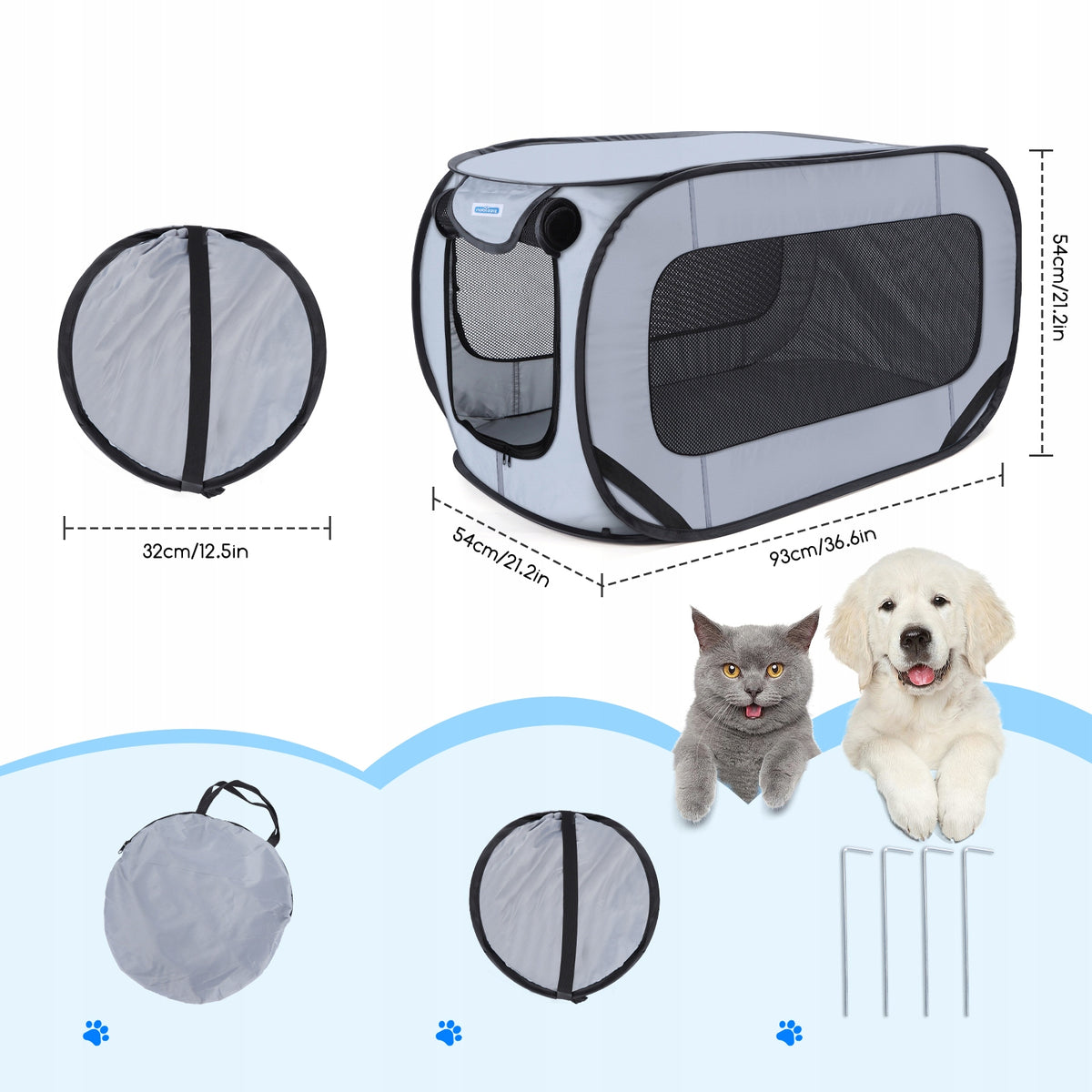 Dog Playpen FOLDING With Storage Bag Can Be Used In Car Packaging status original
