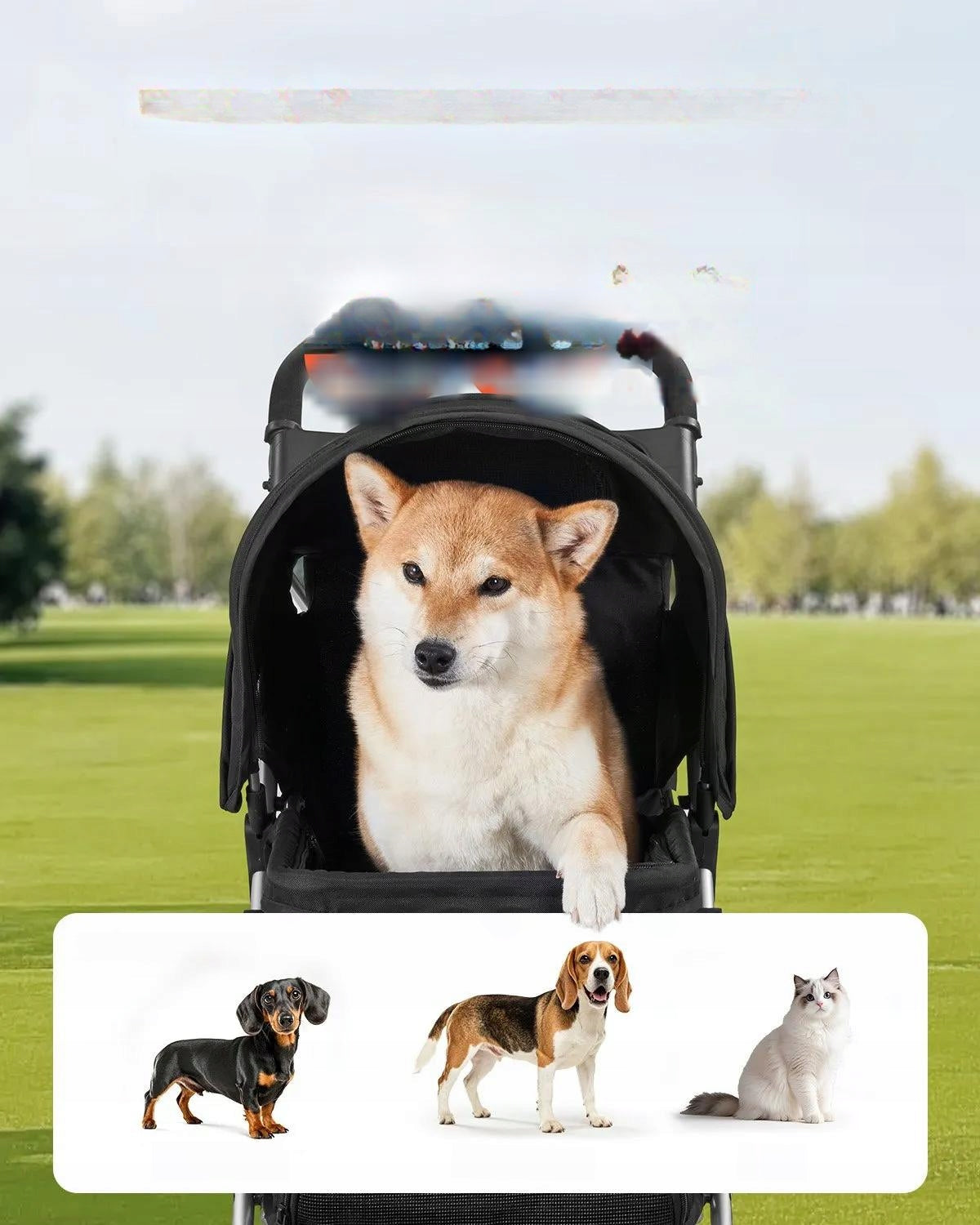 Dog Stroller Folding 16kg - 3 Wheels with Travel Brake for Walking Manufacturer code 5907021446624