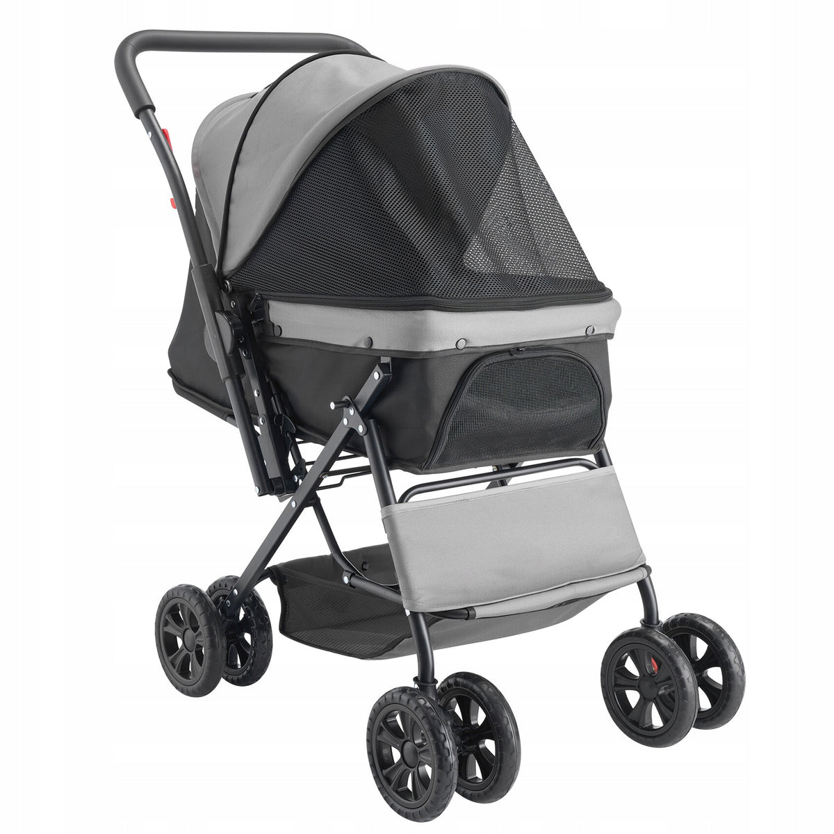 Dog Stroller Folding Lifting Capacity 20KG 4-Wheel Pet Cage With Brake Brand SucceBuy