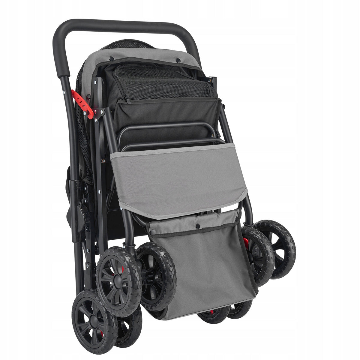 Dog Stroller Folding Lifting Capacity 20KG 4-Wheel Pet Cage With Brake