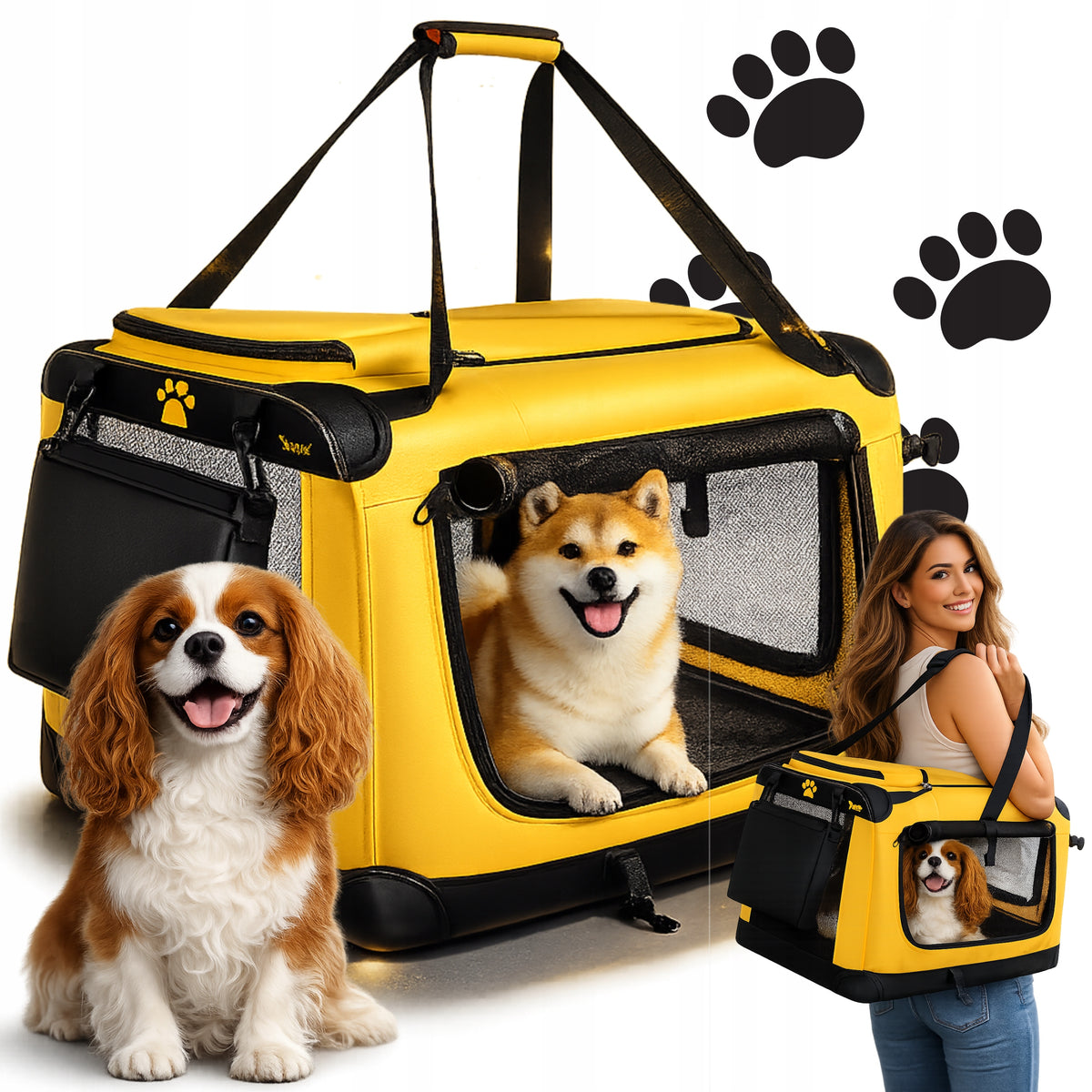 Dog Transporter LARGE Folding Playpen for Car up to 25kg XXL Travel