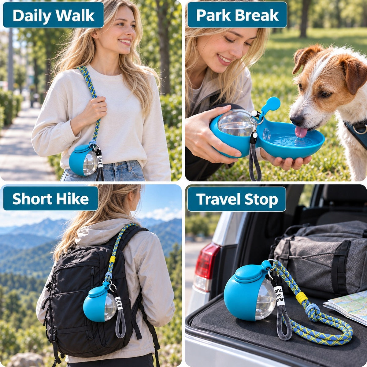 Dog Water Bottle with Lanyard, Blue Manufacturer code Sunjoy-GGHS-L