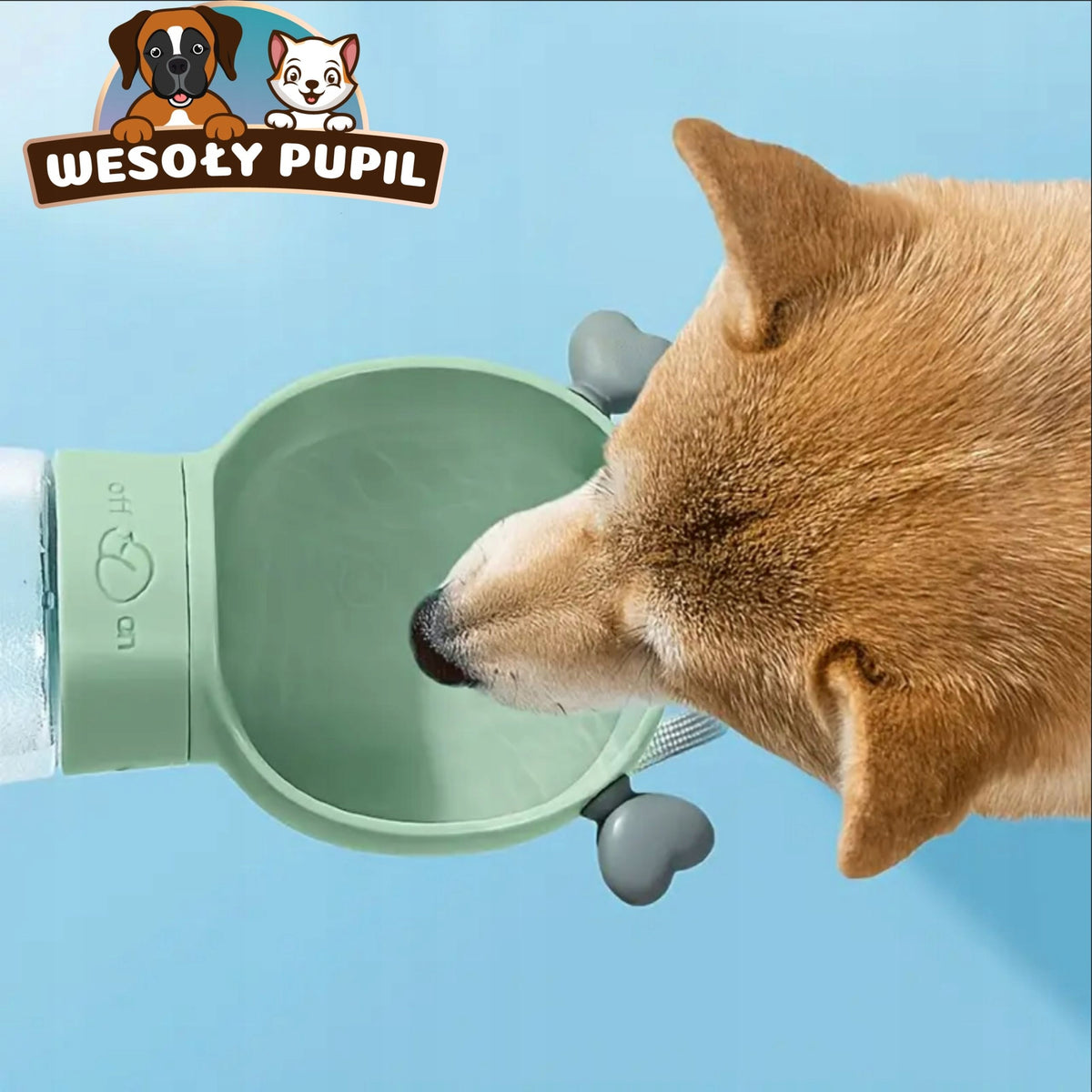 Dog Water and Food BOTTLE with Bowl 3in1 Tourist BOTTLE for Summer Manufacturer code BIDON dla psa na wodę jedzenie zielony