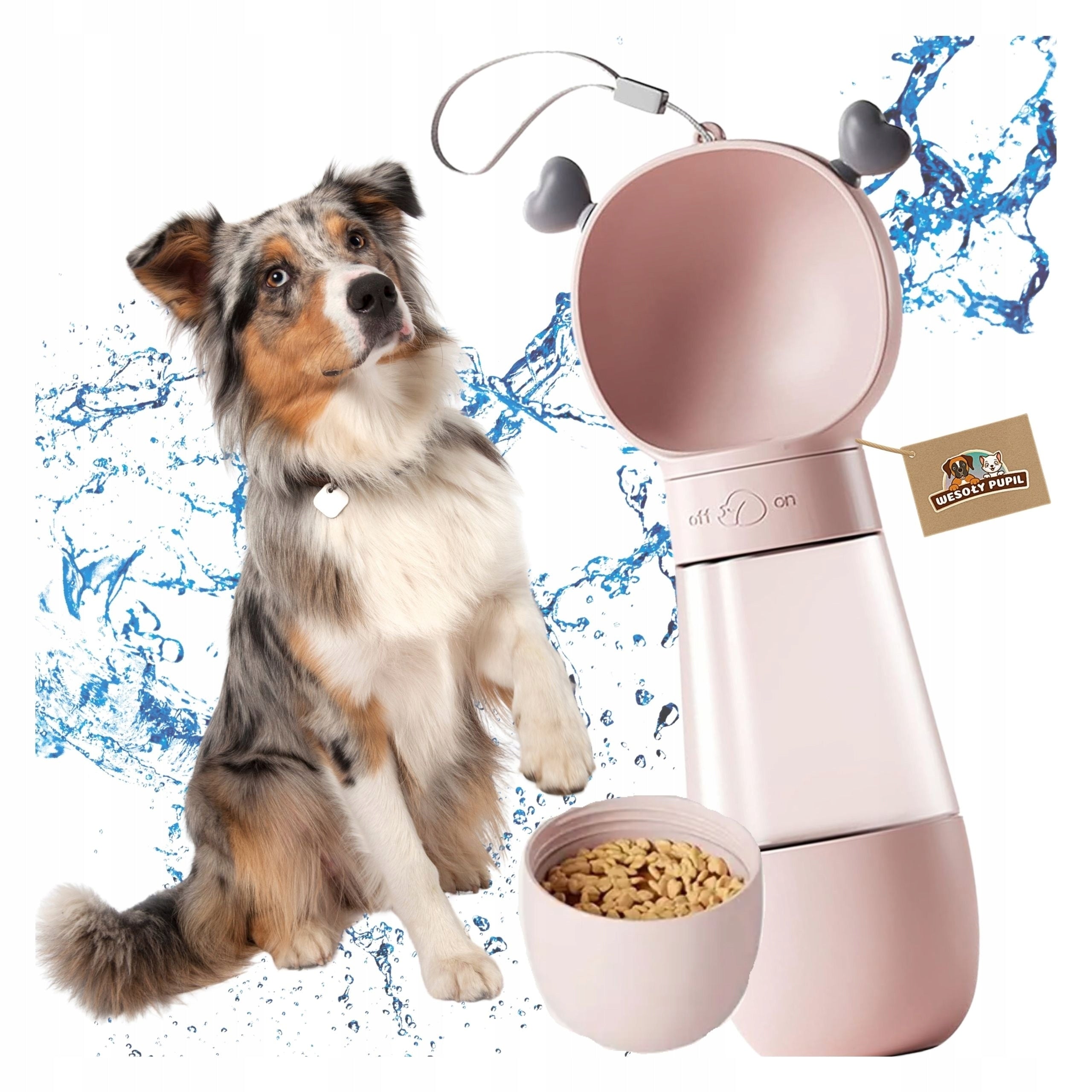 Dog Water and Food BOTTLE with Bowl 3in1 Tourist BOTTLE for Summer