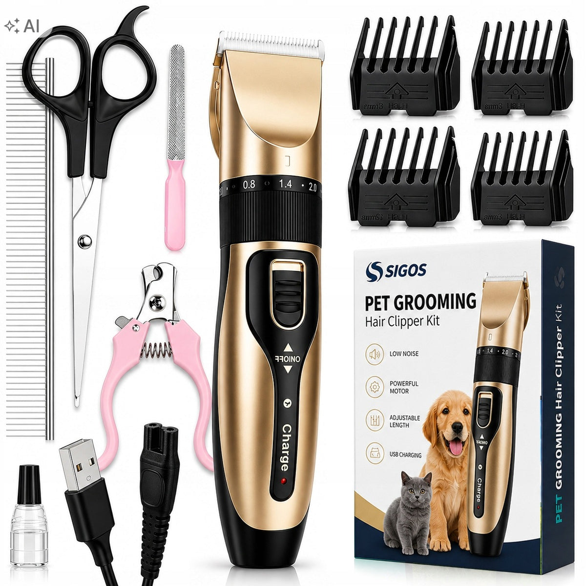 Dog and Cat Hair Clipper Wireless - USB Charging