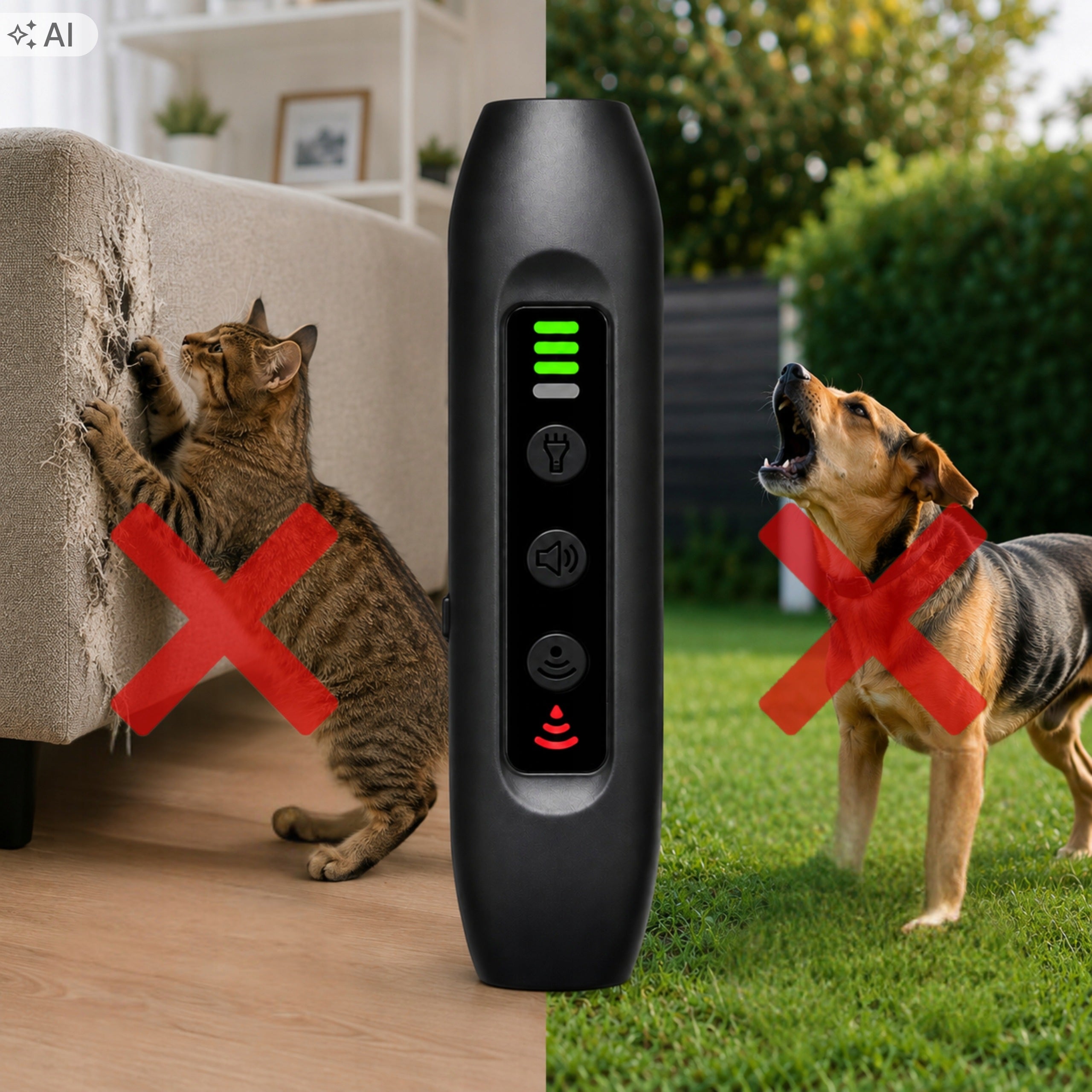 Dog and Cat Repellent Ultrasonic LED Anti Bark Training Black Manufacturer code odstraszacz
